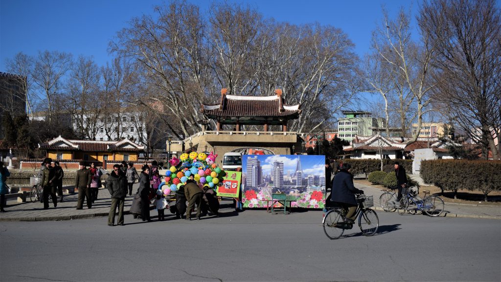 street life in Sariwon, DPRK