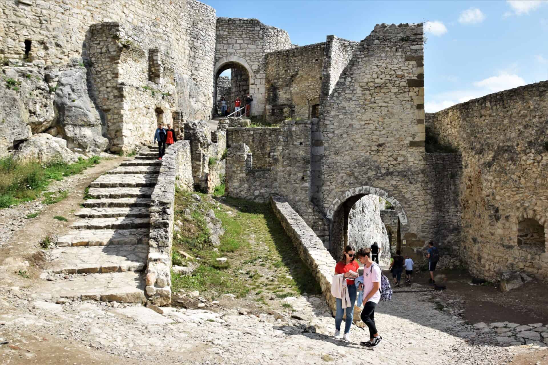 the Roman barican seperating the two gates leading up to the upper ward, Spiš Castle, Slovakia