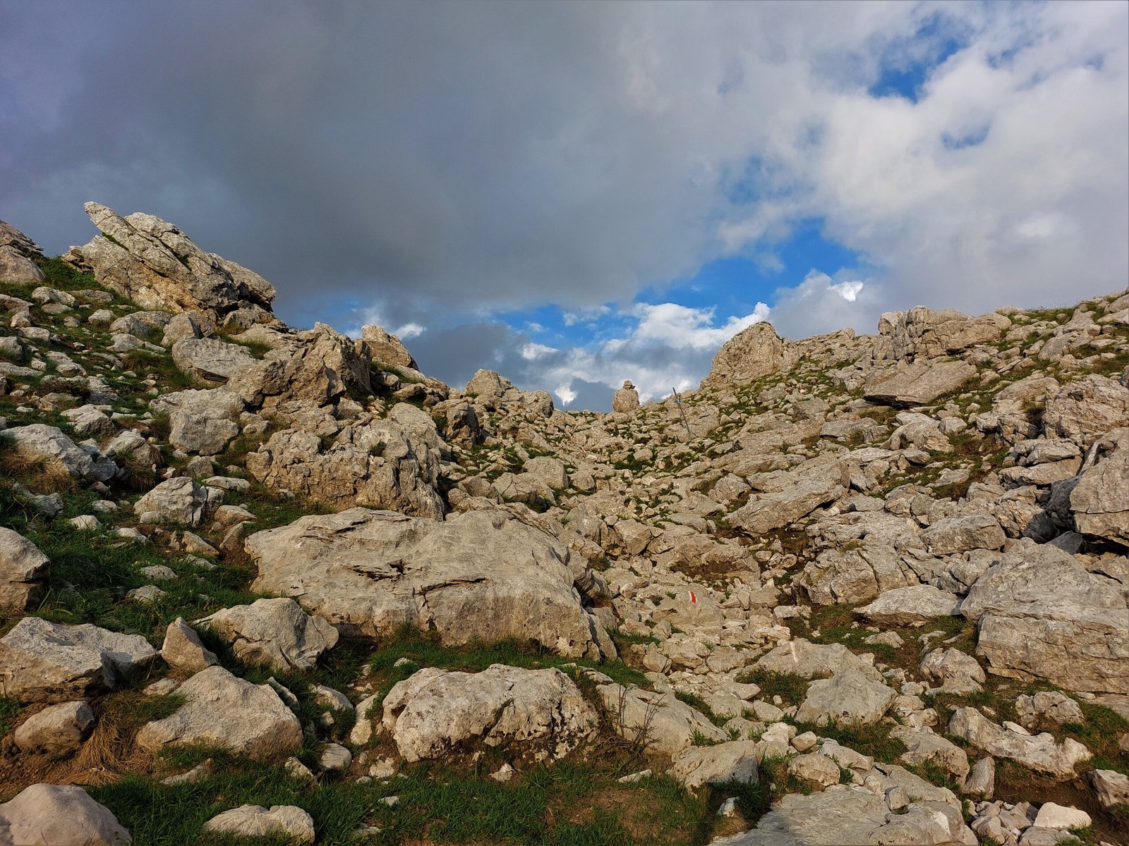a slope covered by boulders