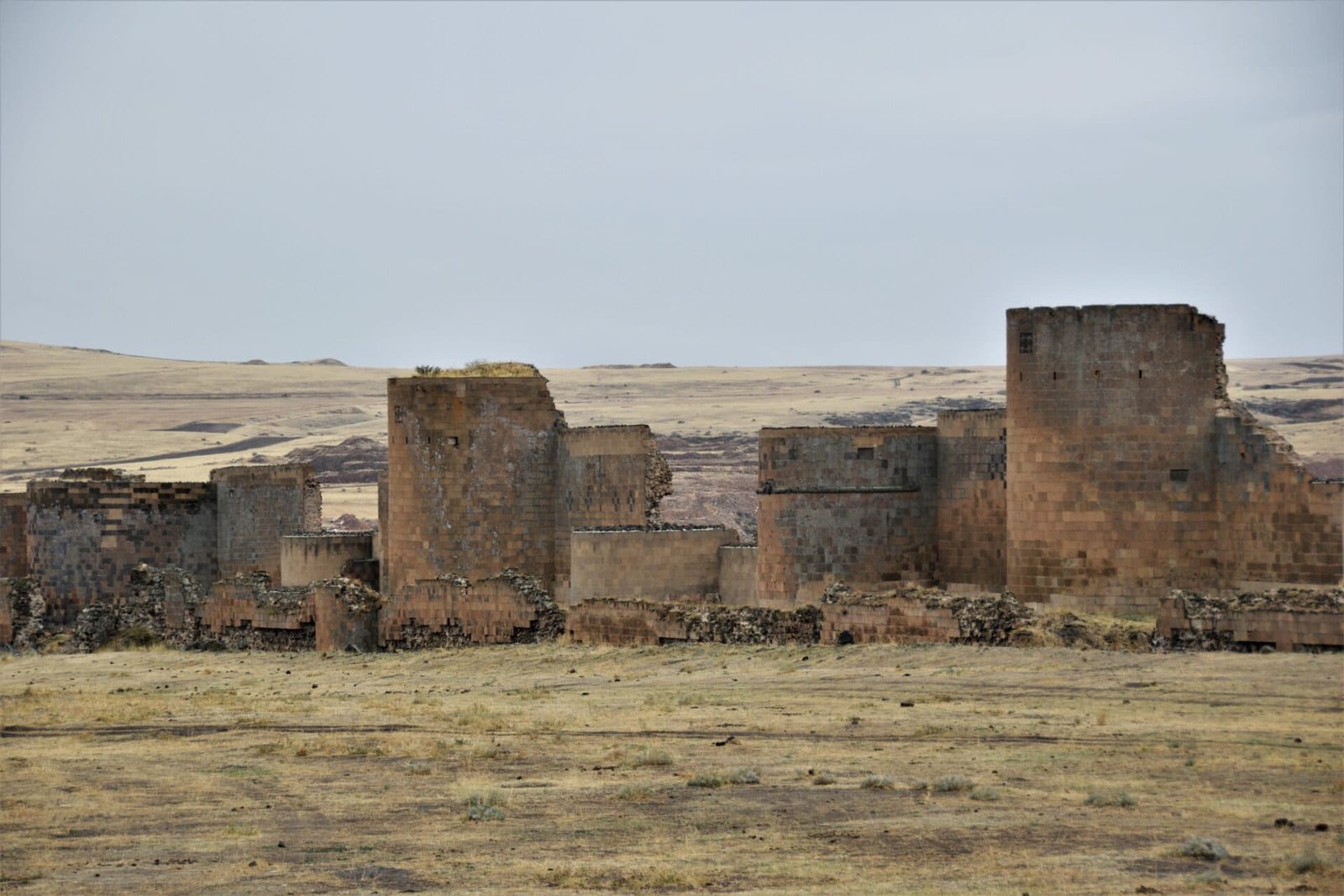remains of the outer wall in the ancient city of Ani