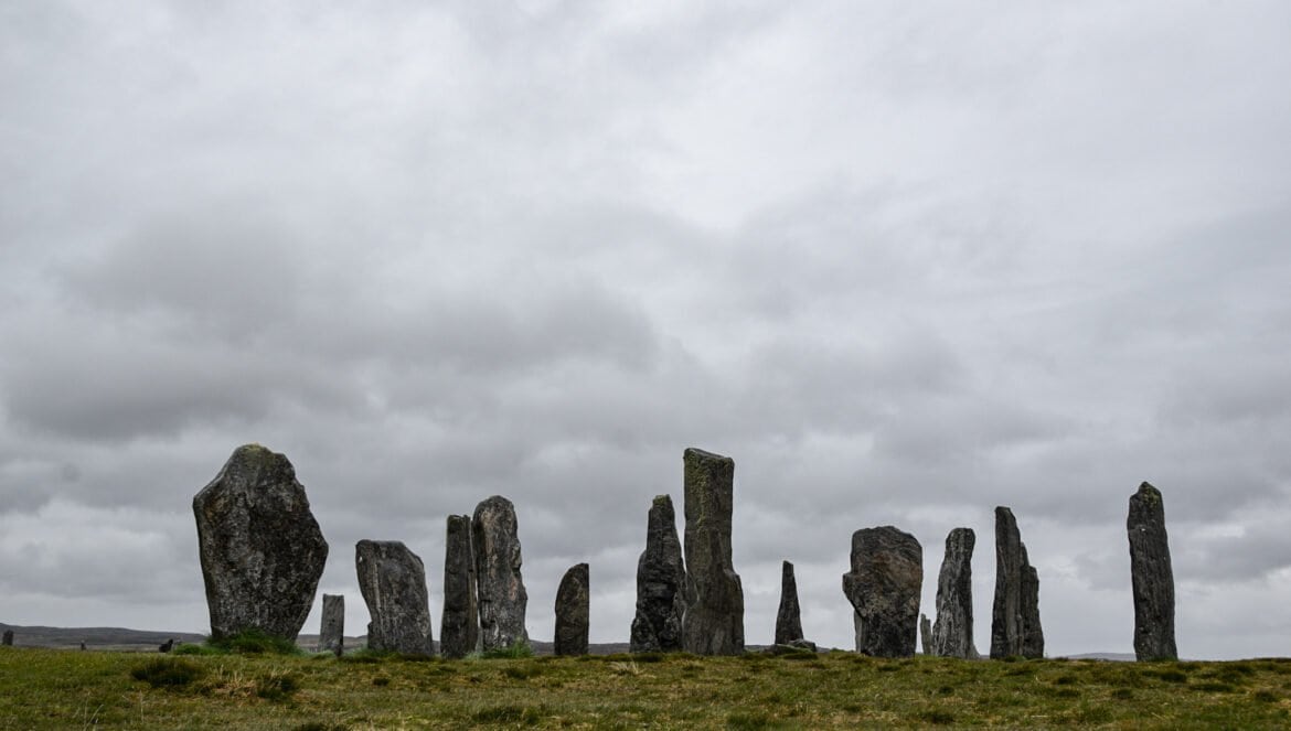 a conglomeration of standing stones in Callanish on the Isle of Lewis