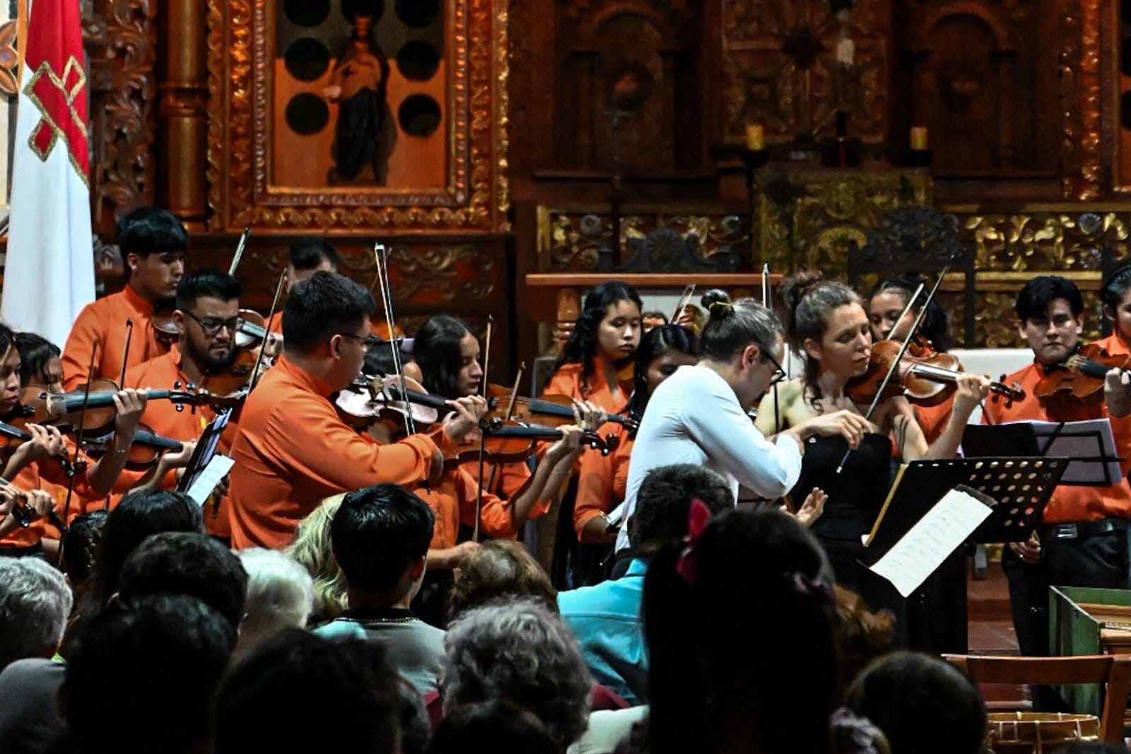 a baroque music concert in an old Jesuit church in San José de Chiquitos