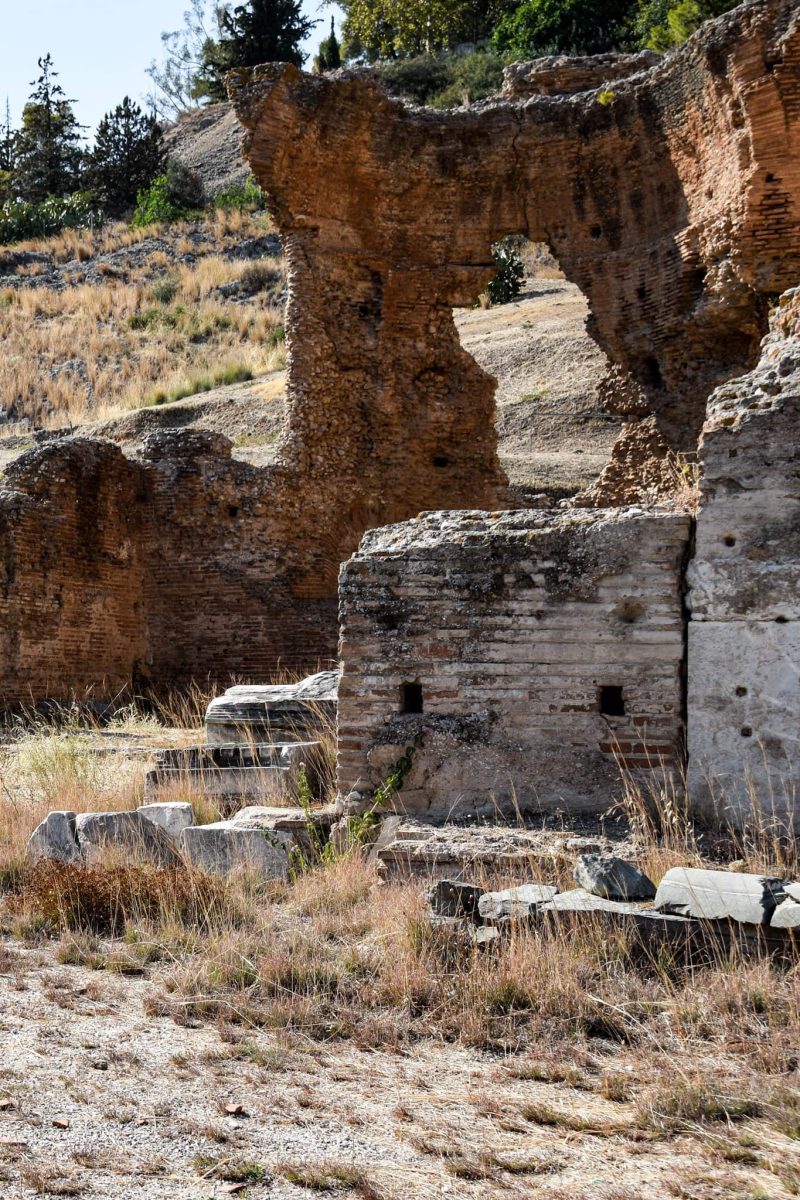 crumblin ruins of a Roman bath